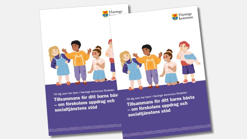 Framsida på broschyren Tillsammans för ditt barns bästa - om förskolans uppdrag och socialtjänstens stöd