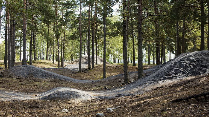 Pumptrackbana i Eskilsparken. 