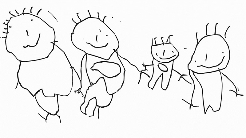 Illustration av fyra figurer