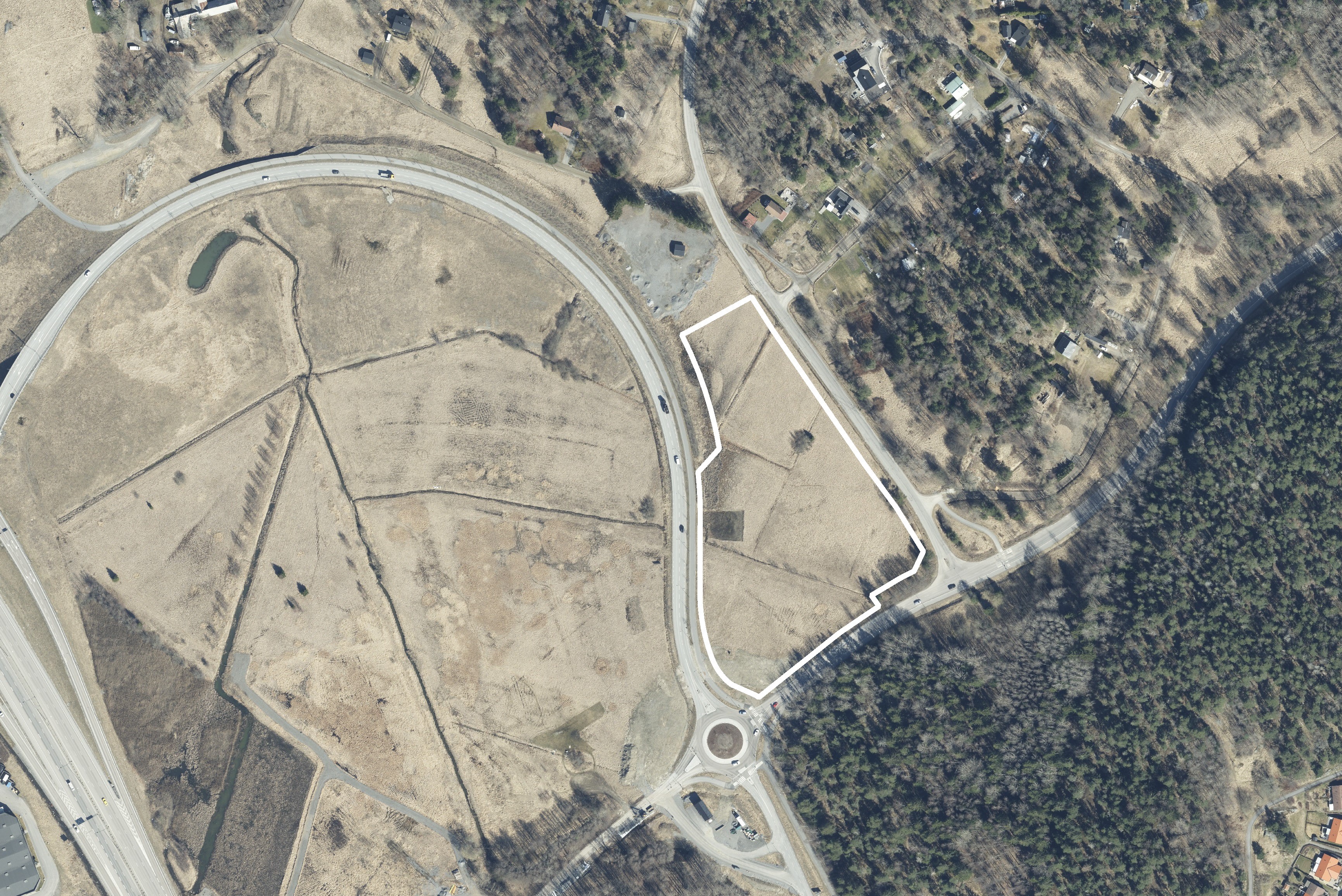 Flygbild som visar planområdet.