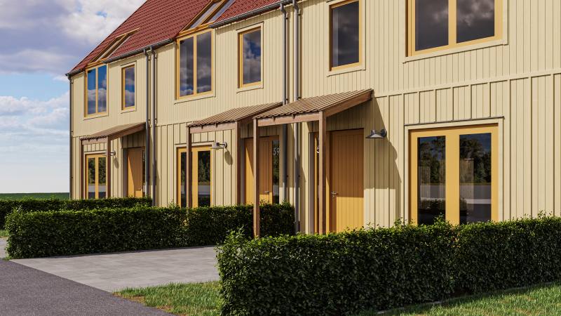 Illustration som visar hur byggnaderna kan komma att se ut.